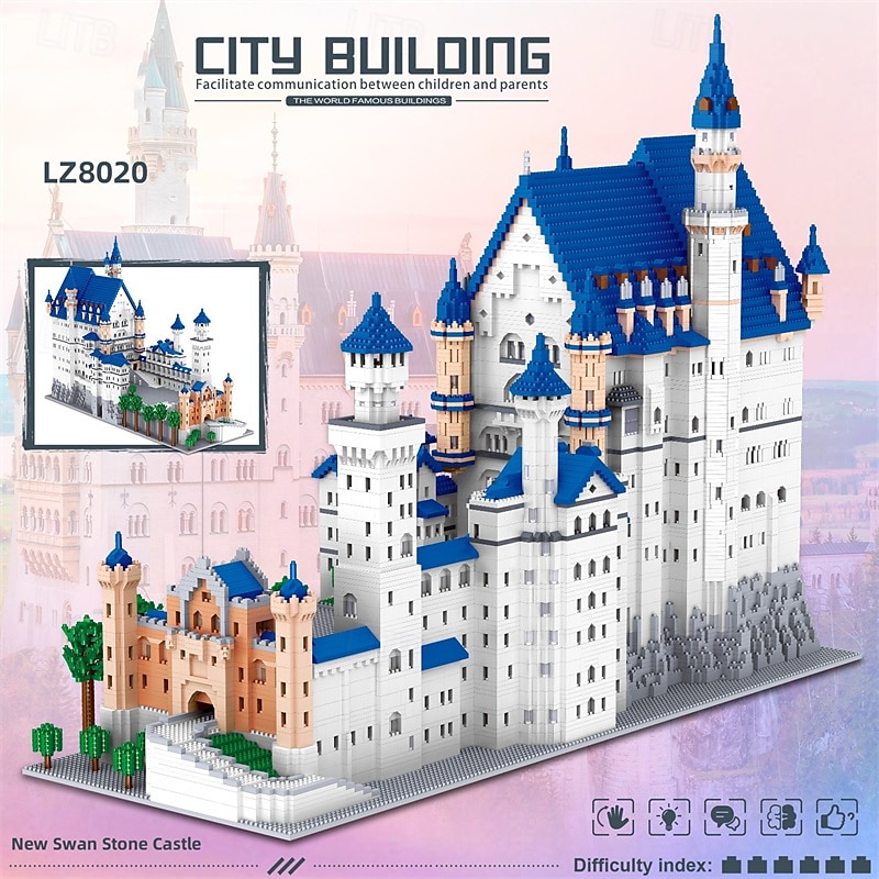 Architecture Neuschwanstein Castle Micro Building Blocks Set11810PCS - World Famous Architectural Model Toys Gifts for Kids and Adults 2025 - $271.09 –P2