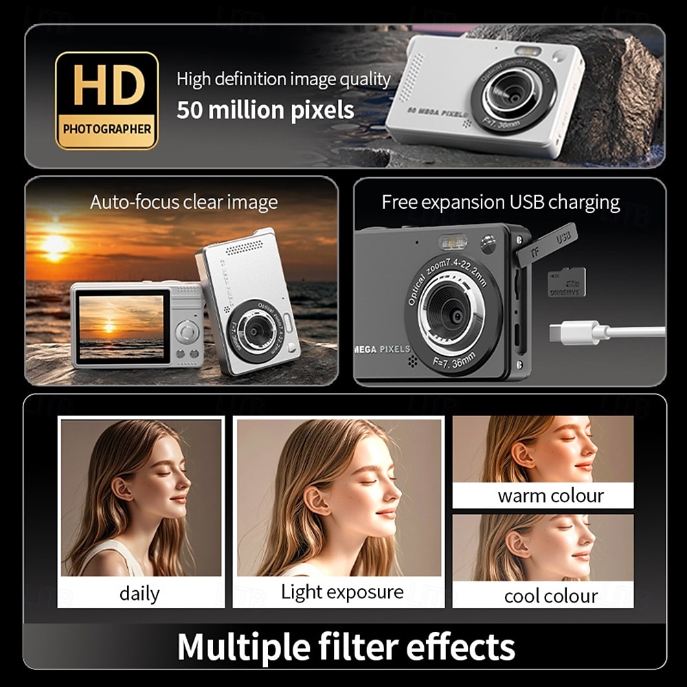 2025年 コンパクトデジタルカメラ FHD 1080p デジタルカメラ ポイントアンドシュートカメラ 手頃な価格のデジタルカメラ ギフトに最適 コレクション – $48.99 –P14