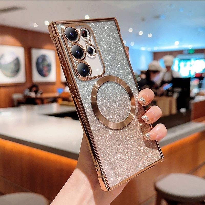 telefon Carcasă Pro S24 S24 Ultra Plus S24 FE S23 S22 S21 S20 Ultra Plus FE S25 Ultra Zadní kryt Magnetické Podpora bezdrátového nabíjení Nárazuvzdorné Retro Pokování 2025 - $14.99 –P7