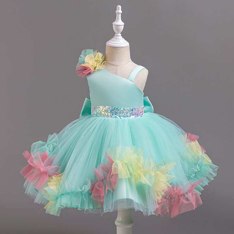 kinderkleidung Mädchen Party Kleid Feste Farbe Blume Ärmellos Besondere Anlässe Modisch Prinzessin Polyester abendkleider Sommer Frühling 2-8 Jahre Mehrfarbig Gelb Rosa 2025 - $35.99 –P1