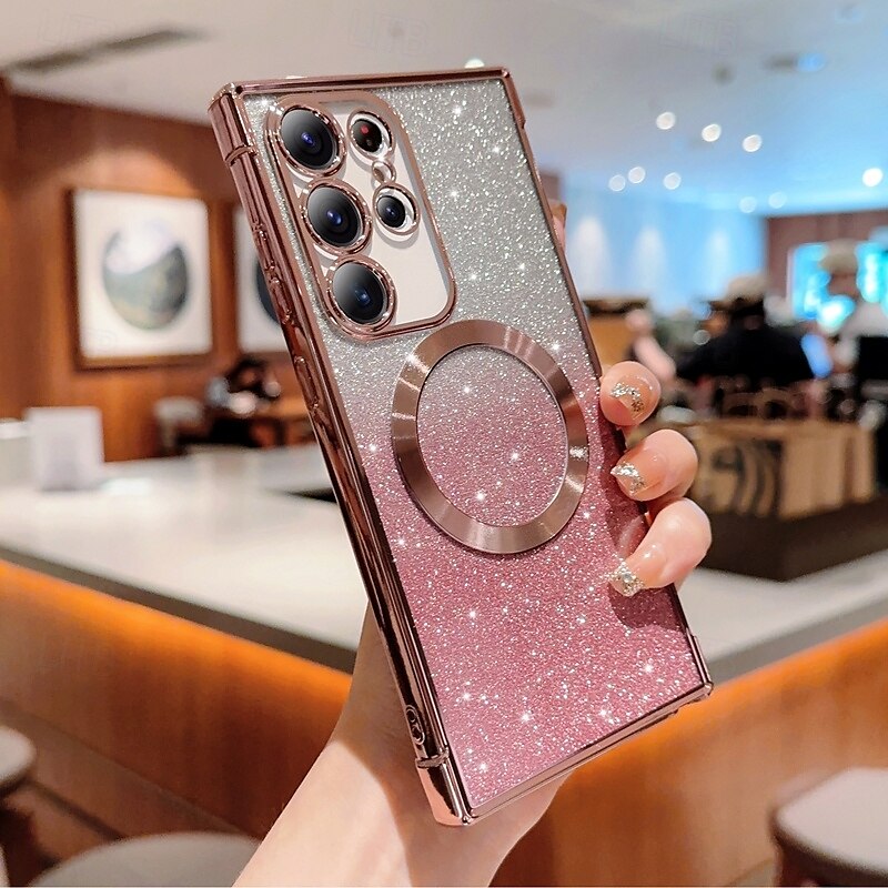 telefon Carcasă Pro S24 S24 Ultra Plus S24 FE S23 S22 S21 S20 Ultra Plus FE S25 Ultra Zadní kryt Magnetické Podpora bezdrátového nabíjení Nárazuvzdorné Retro Pokování 2025 - $14.99 –P1