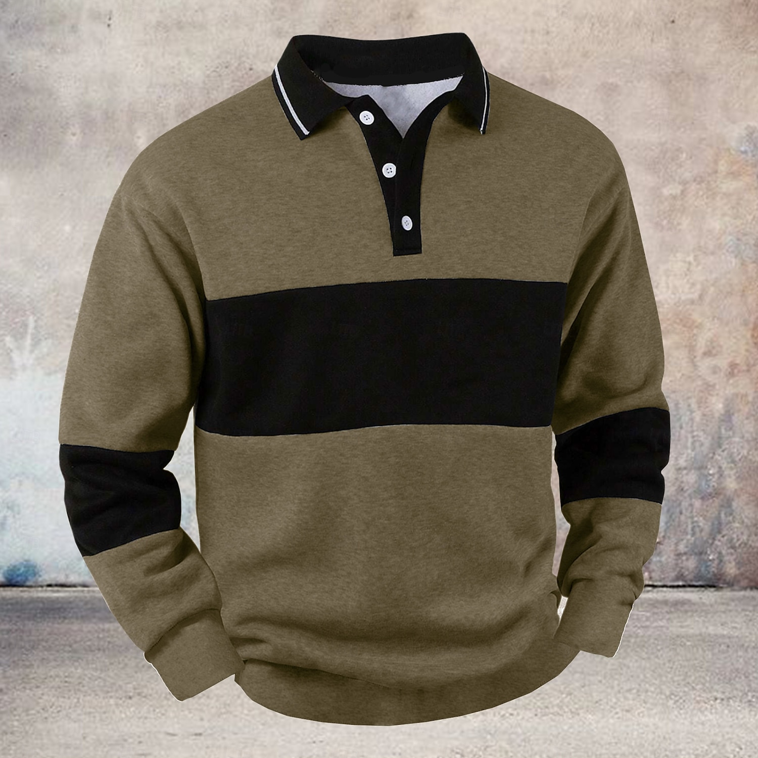 Herre Stripet Pullover Rugby Polo Rugby poloskjorter Langermet Poloskjorter Krage Årgang Fritid utendørs Gate Hverdag Knapper 3D-utskrift Vår Høst Vinter Rødbrun Svart Blå 2025 - $23.99 –P2