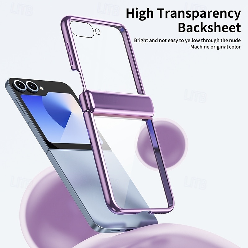 Phone Case For Z Flip 6 Z Flip 5 Back Cover with Screen Protector Shockproof Retro Plating 2025 - $25.99 –P1