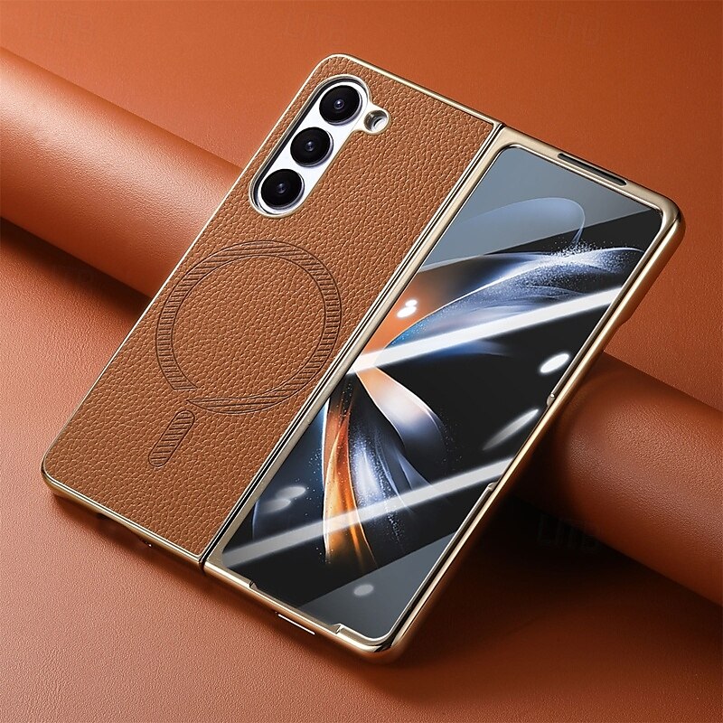 2025年 電話 ケース 用途 Zフォールド6 Z Fold 5 Z Fold 4 バックカバー スタンド付き とスクリーンプロテクター 磁石バックル レトロ風 TPU PUレザー コレクション – $23.99 –P18