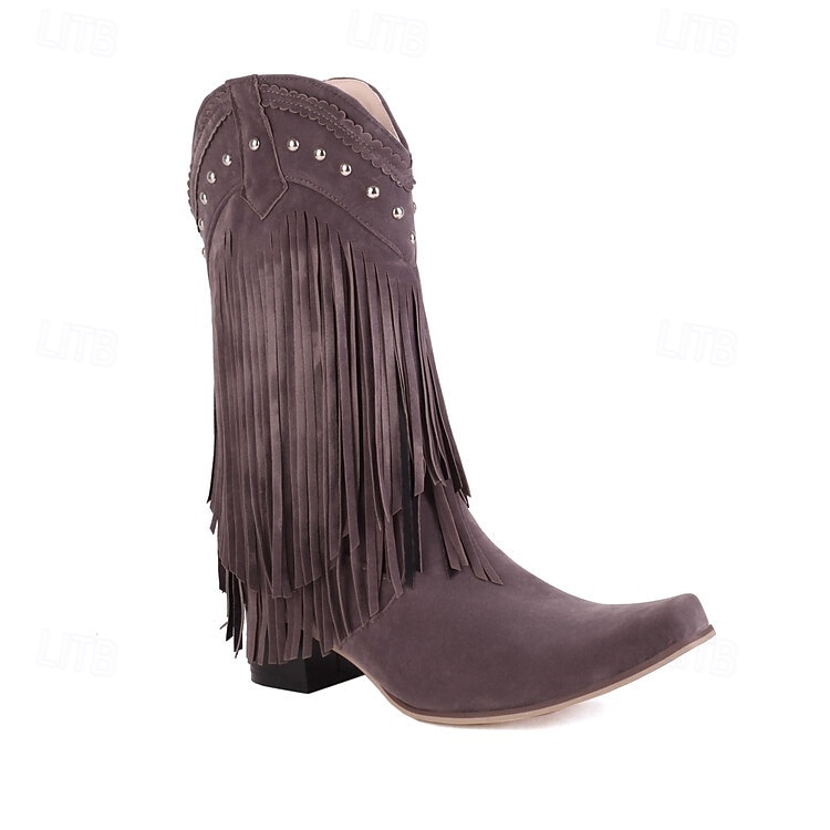 Retro vintage Hippie Jaren '70 Schoenen Westerse laars Hippie West Cowboy Kwastje Voor heren Dames Carnaval Maskerade Vakantie Feest / Uitgaan Alledaagse kleding Volwassenen Schoenen 2025 - €41.36 –P6
