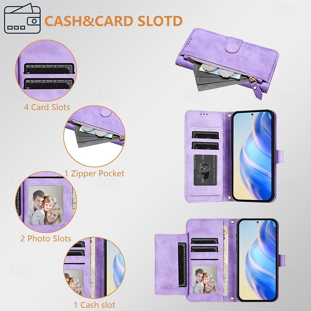 telefoon hoesje Voor Google Pixel 9 Pro Pixel 9 Pro XL Pixel 8 Pro Pixel 8 Pixel 9 Pixel 7 Pixel 7 Pro Pixel 6 Pixel 6 Pro Wallet Card Case met standaard Rits Volledig lichaamsbeschermend Retro TPU 2025 - $18.99 –P6