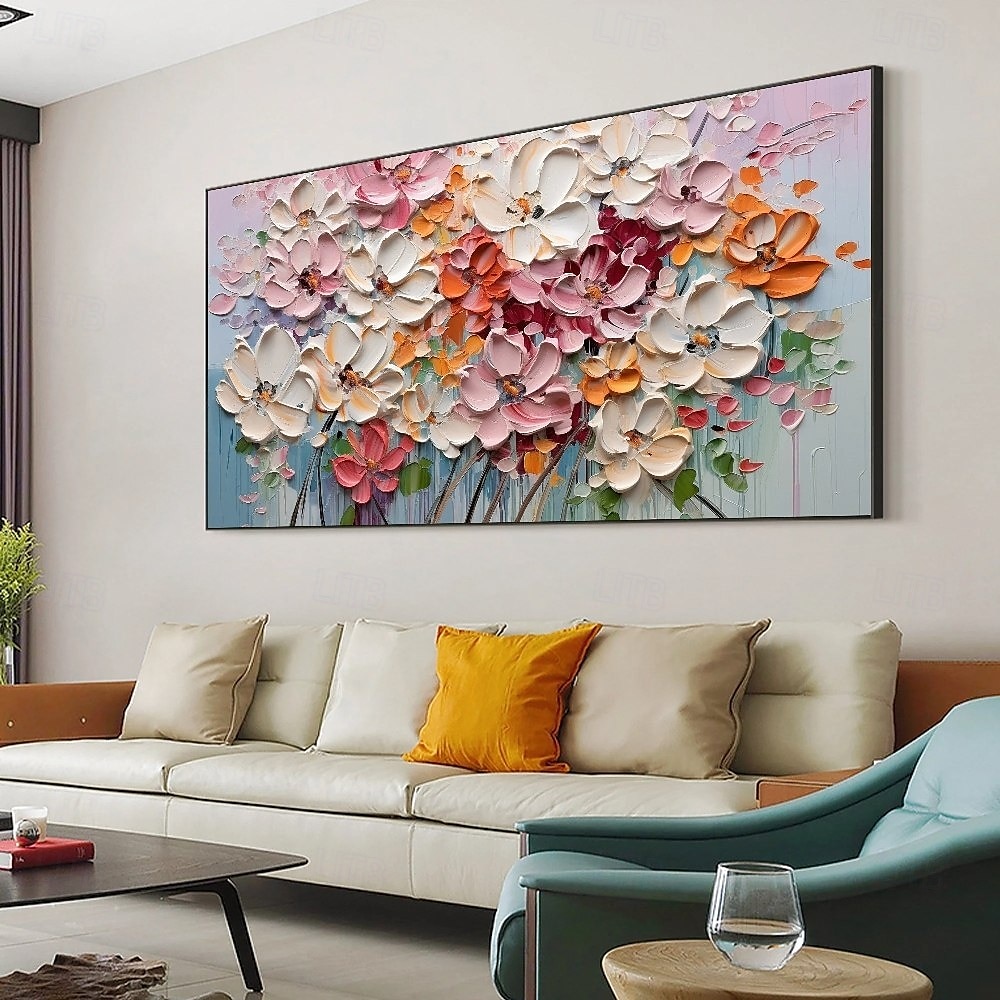 3D-Blumenölgemälde, handgemaltes 3D-Blumengemälde, handgefertigtes Palettenmesser, Blumen-Ölgemälde, Wandkunst, großes 3D-Strukturgemälde, moderne dekorative Gemälde, impressionistisches abstraktes 2025 - $69.99 –P8