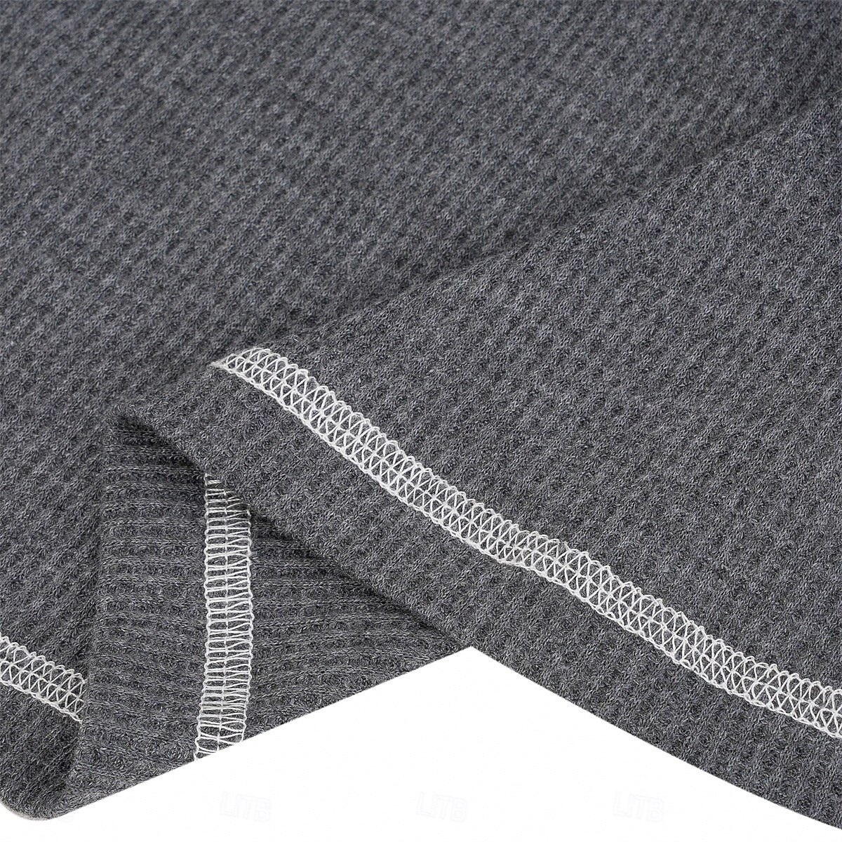 Herren Waffelhemd Rollkragenhemd T-Shirt Langarmshirt Langarm Rollkragen Stehkragen Frühling & Herbst Einfarbig Mode Designer Basic Wickeln Urlaub Straße Ausgehen Weiß Blau Marineblau Top T-Shirt für 2025 - $17.99 –P8
