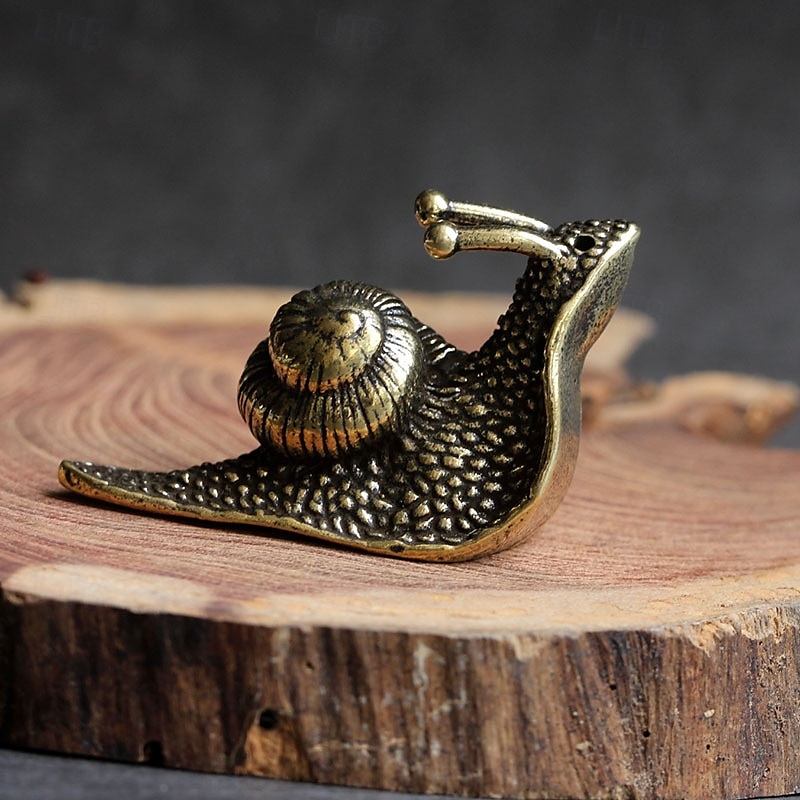 messing slak dierenbeeldjes, retro puur koperen mini slak beeldje ornamenten bureau antieke messing thee huisdier collectie huisdecoraties voor woonkamer 2025 - $6.49 –P2