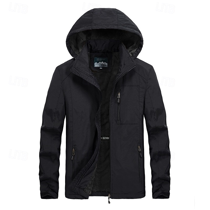 Homens Casaco com capuz Jaqueta de lã para caminhada Inverno Ao ar livre Térmico / Quente Forro de Velocino Prova-de-Água A Prova de Vento Jaquetas em Velocino Zip Completo Alpinismo Campismo de 2025 por $45.59 –P10