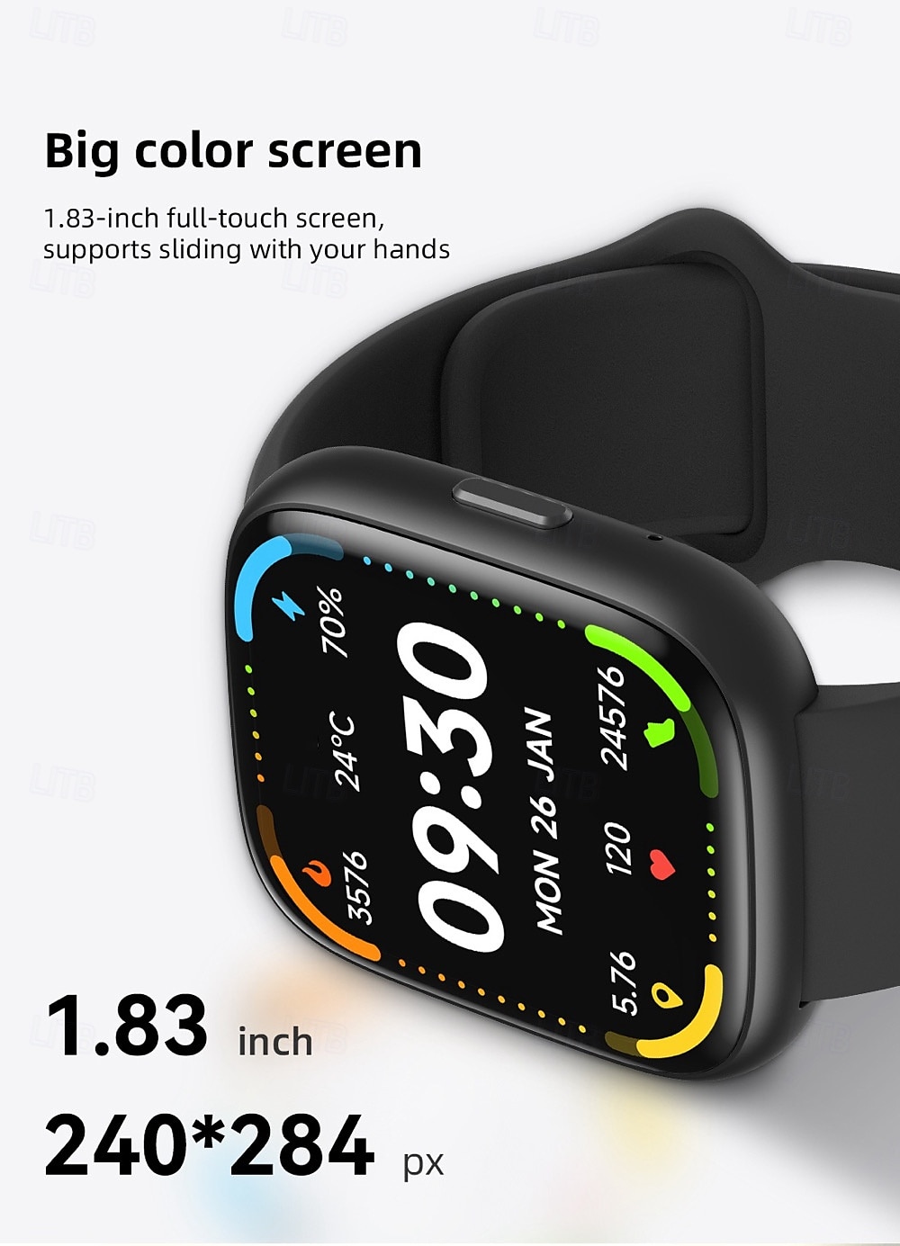 696 IDW26 Smart Watch 1.83 inch Smart Band Fitness Bracelet Bluetooth Call Reminder Sleep Tracker Heart Rate Monitor Compatible with Android iOS Women Men Hands-Free Calls Message Reminder IPX-0 40mm 2025 - $45.99 –P4