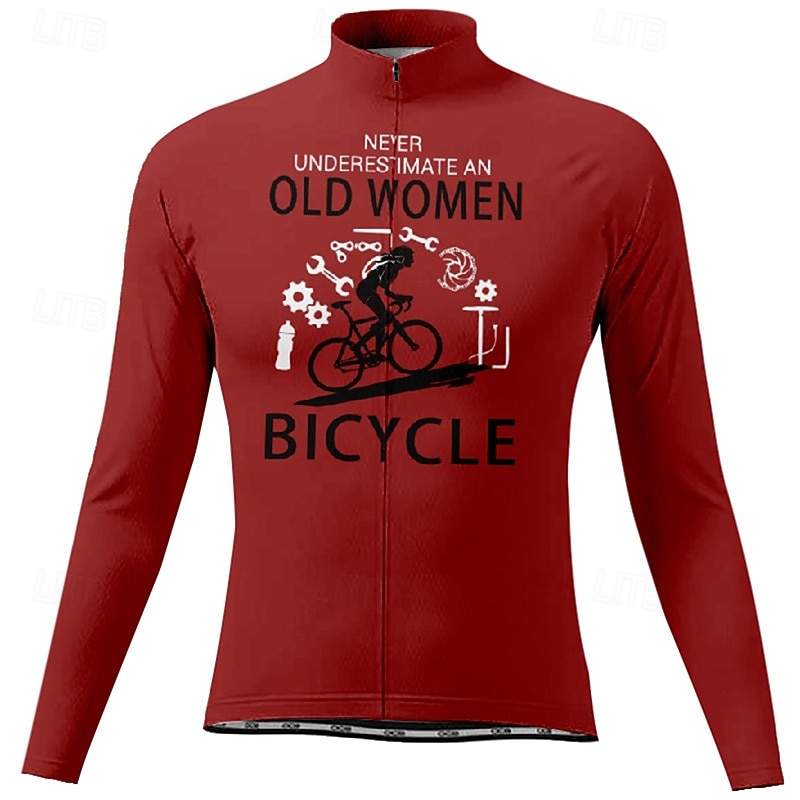 Pentru femei Jersey de ciclism Grafic Literă & Număr Manșon Lung Bicicletă Tricou Tee Jerseu cu 3 buzunare spate Ciclism montan Uscare rapidă Proiectare anatomică Wicking Respirabil Sport Alb Kaki 2026 - $27.99 –P5
