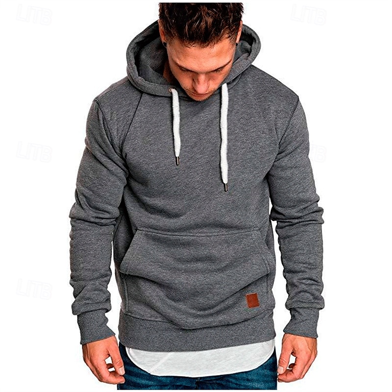 Herr Huvtröja Svart Vit Gul Vin Armégrön Huva Slät Ficka Sport & Utomhus Dagligen Helgdag Polyester Streetwear Grundläggande Ledigt Vår & Höst Kläder Pull Tröjor 2025 - $16.99 –P10
