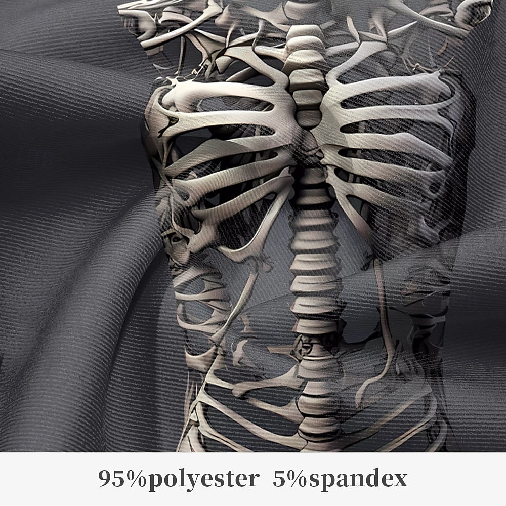 Homme Crânes cool manche longue Col Rabattu Artistique Sombre Performance Tenue de soirée Boutons Impression 3D Multi-poches de 2025 ? $73.99 –P4