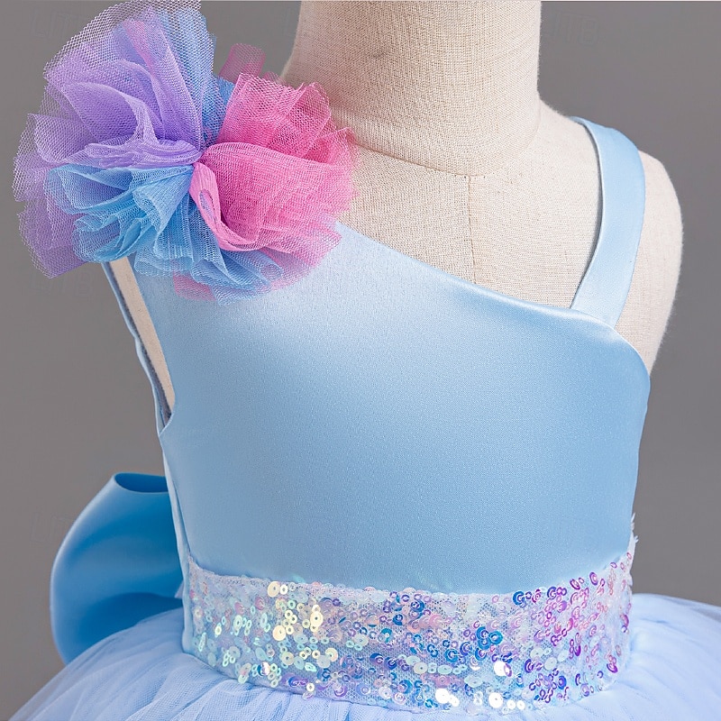 kinderkleidung Mädchen Party Kleid Feste Farbe Blume Ärmellos Besondere Anlässe Modisch Prinzessin Polyester abendkleider Sommer Frühling 2-8 Jahre Mehrfarbig Gelb Rosa 2025 - $35.99 –P11