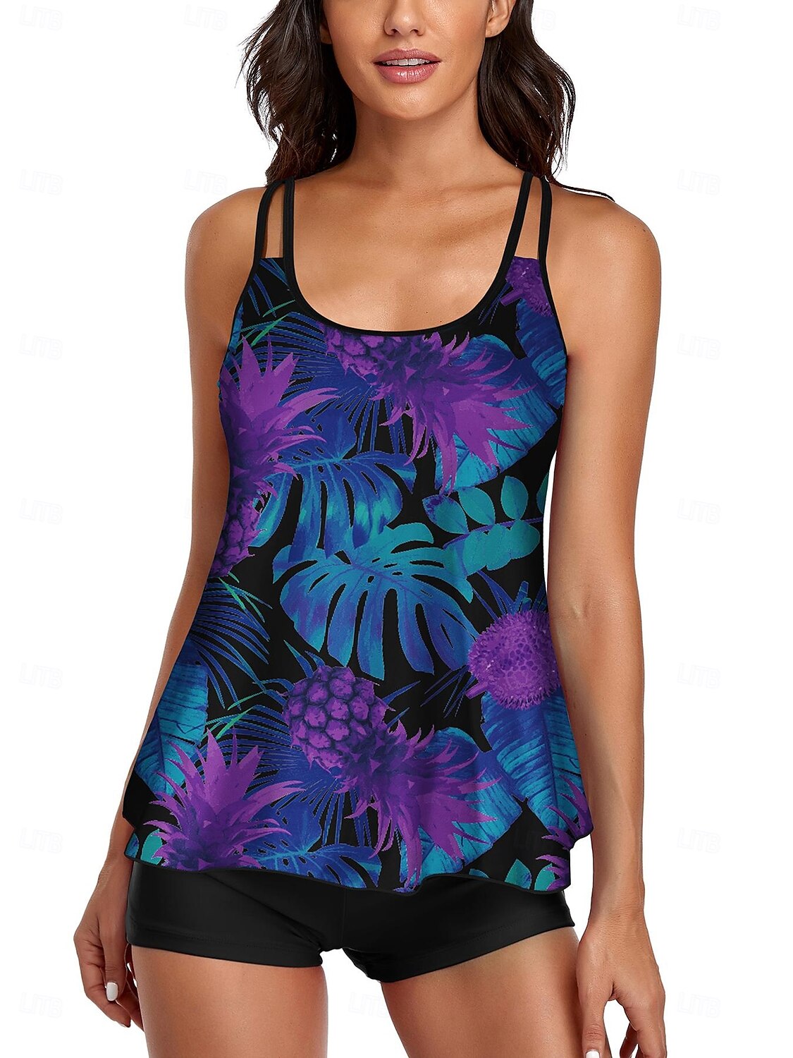 Femme Maillots de Bain Tankini Maillot de bain Tropique Tropical Sans Manches Maillots de bain de 2025 ? $36.99 –P4