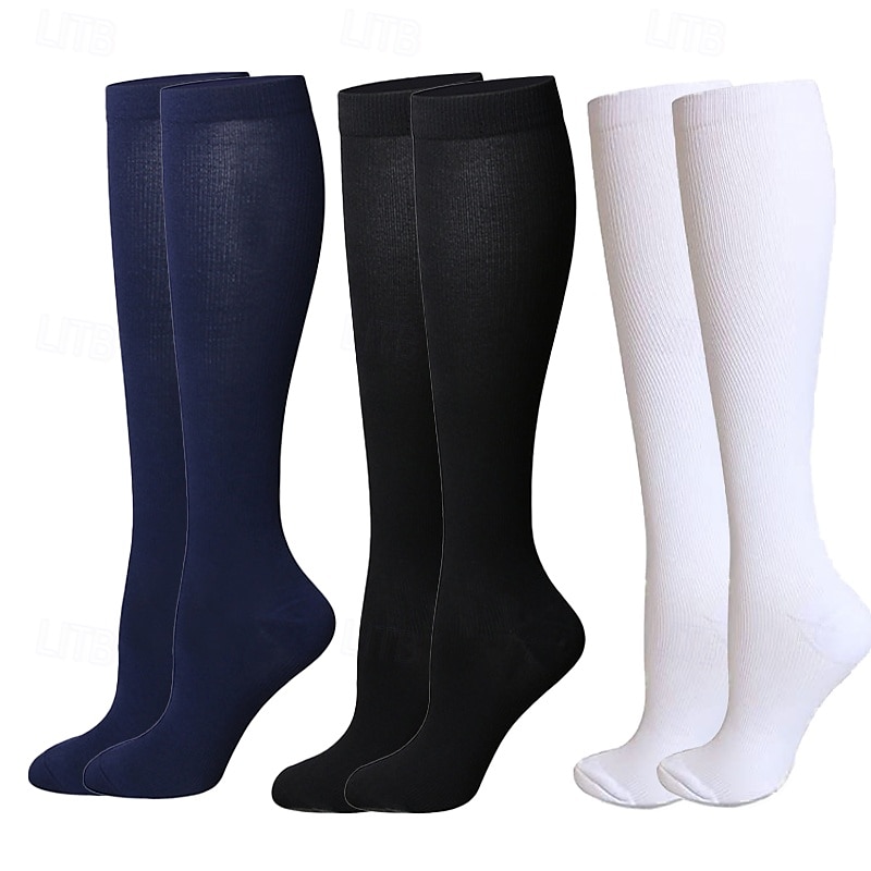 Yoga Socks 3 Pairs Men's Women's Compression Socks Anti-Slip Breathable Sweat wicking Comfortable Gym Workout Basketball Football / Soccer Running Jogging Sports Solid Colored Fashion Polyester 2026 - $8.99 –P4