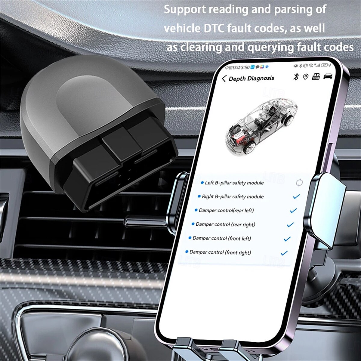 obd ii scanner de carro leitor de dados redefinir ferramenta de diagnóstico bluetooth-compatível conexão de um clique modo de hibernação automática ferramenta de diagnóstico de digitalização de 2025 por $29.99 –P4