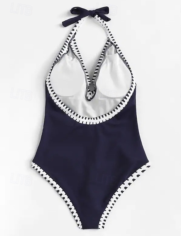 Dame Badetøy Ett stykke Monokini Badedrakt Åpen rygg Lapper Midjekontroll Høy Midje Tynn Ferie Strand Klær Helfarge Grimehals Ermeløs Badedrakter 2025 - $28.99 –P4