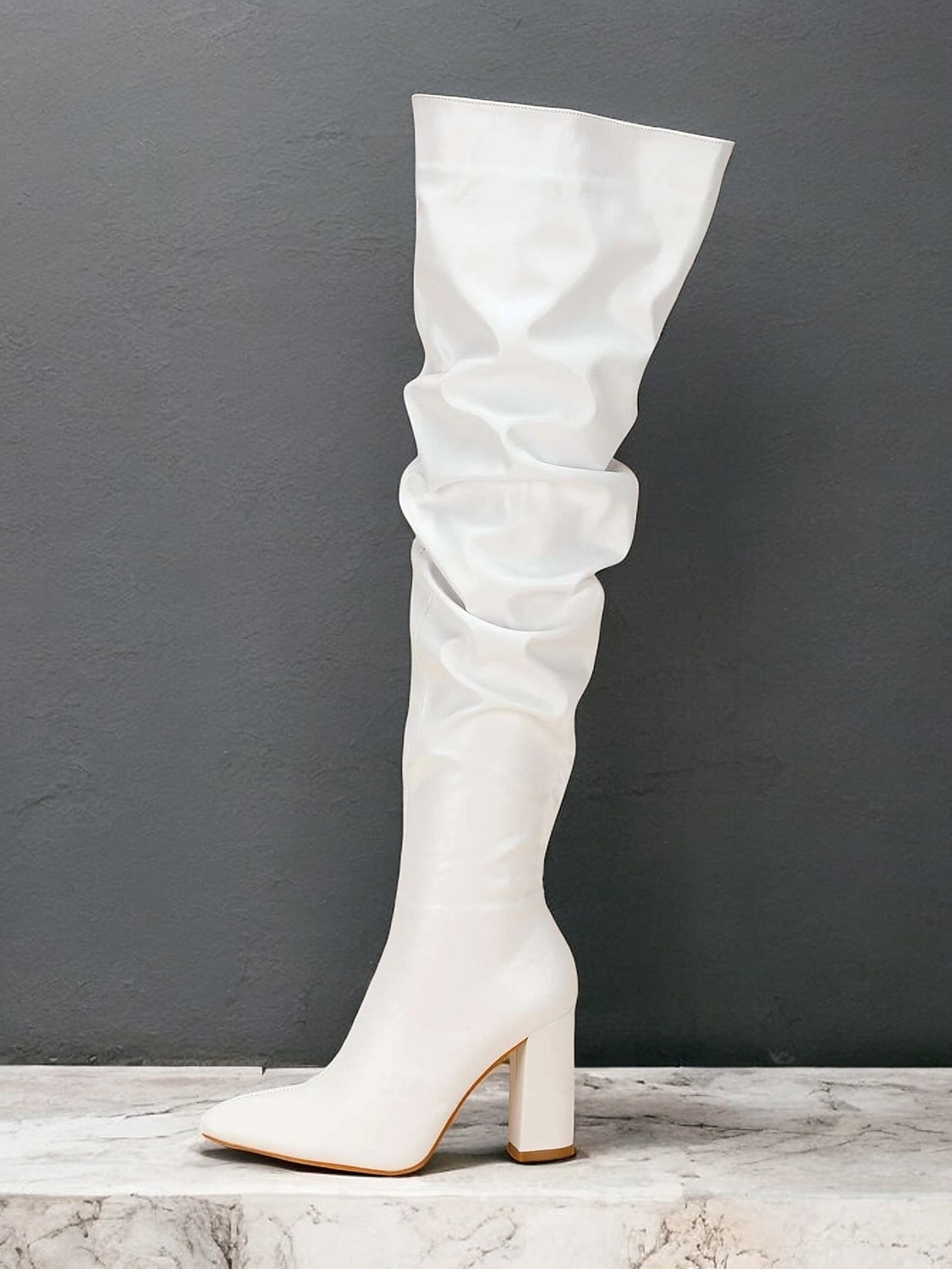 botas femininas pretas largas acima do joelho – bico fino estiloso com salto bloco para moda de inverno e roupas de noite de 2025 por $59.99 –P5