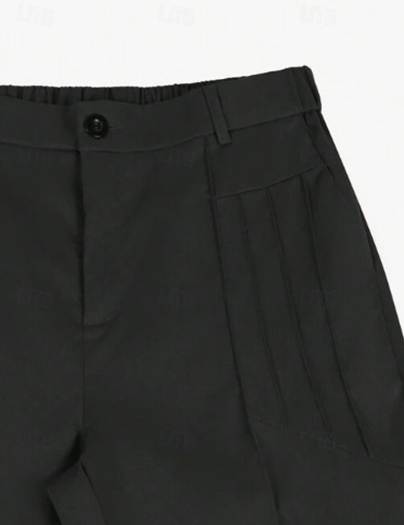 Ανδρικά Παντελόνια κινέζικα Παντελόνι Chino Casual παντελόνι Τσέπη Ελαστική μέση Πιέτες Σκέτο Άνεση Moale Πλήρες μήκος ΕΞΩΤΕΡΙΚΟΥ ΧΩΡΟΥ Καθημερινά Εξόδου Μοντέρνα Κομψό στυλ street Μαύρο Θαλασσί 2026 - $29.99 –P5