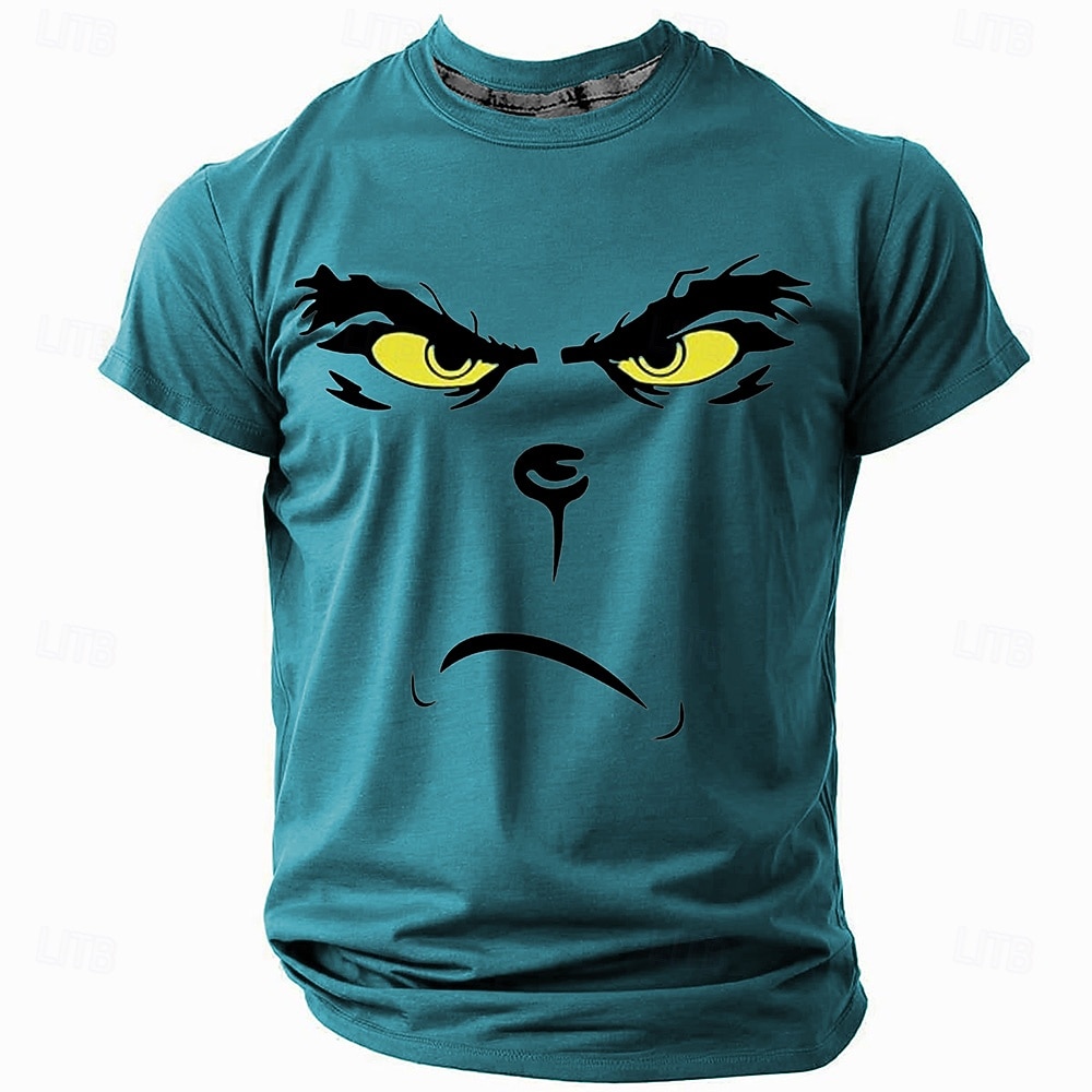 Weihnachten lustige Weihnachts-3D-T-Shirts für Herren Monster Casual Streetstyle 3D-Druck T-Shirt Sport Outdoor Urlaub Blau Dunkelgrün Grün Kurzarm Rundhalsausschnitt Frühling&amp;Sommerkleidung S M 2026 - $17.99 –P5