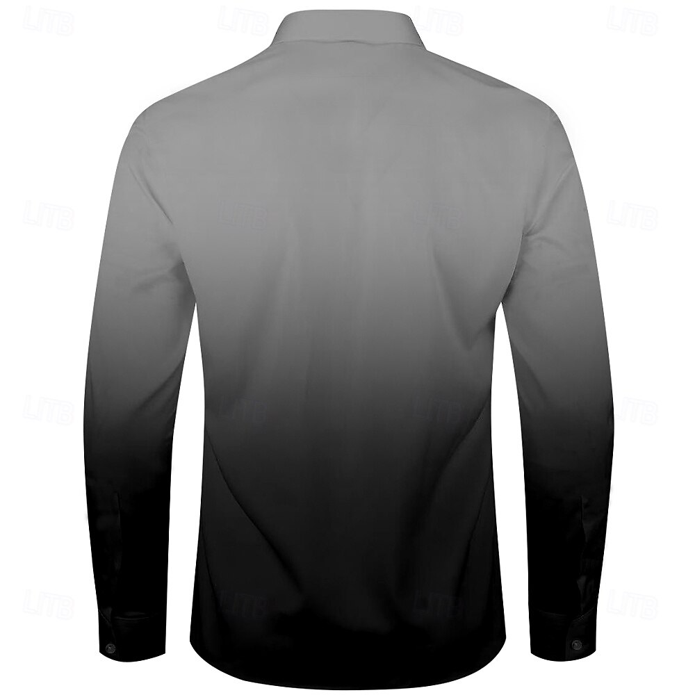 Herren Oberhemd Knopfhemd Farbverlauf Party-Abendgarderobe Geschäft Violett Schwarz Rote Blau Langarm Hemdkragen Herbst Winter Bekleidung Knopf hoch 2025 - $25.99 –P5
