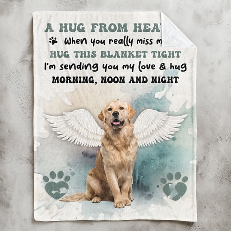 Personalized Photo Blanket Pet Memorial Hug From Heaven Soft and Cozy Memorial Throw Customized with Photos Ideal for Comfort Remembrance and as a Thoughtful Keepsake Gift 2025 - $30.99 –P3