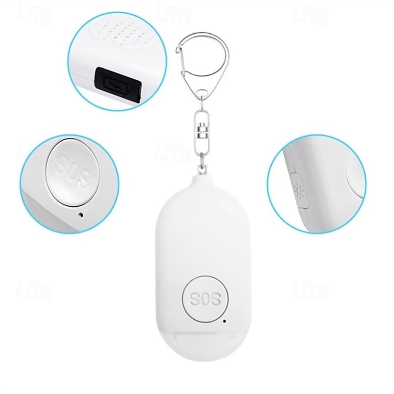 Pequeño llavero de autodefensa con sirena y luz LED SOS recargable de 120 dB que ayuda a los ancianos &Niños Emergencias Ancianos Personas mayores Pacientes discapacitados 2025 - $19.99 –P7