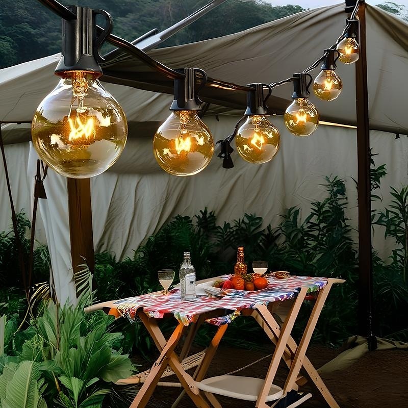 luci a catena per esterni a globo g40, luci natalizie da patio da 10 piedi/25 piedi/30 piedi/50 piedi, lampadine trasparenti, base e12 collegabile per decorazioni natalizie per interni/esterni del 2025 a $39.99 –P10