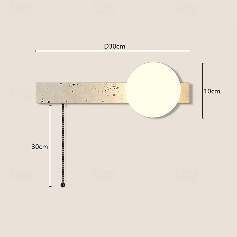 wabi-sabi moderno giallo travertino applique da parete interruttore a catena stile retrò lampada da parete in vetro lampada da parete quadrata minimalista montaggio in superficie illuminazione da del 2025 a $124.99 –P1