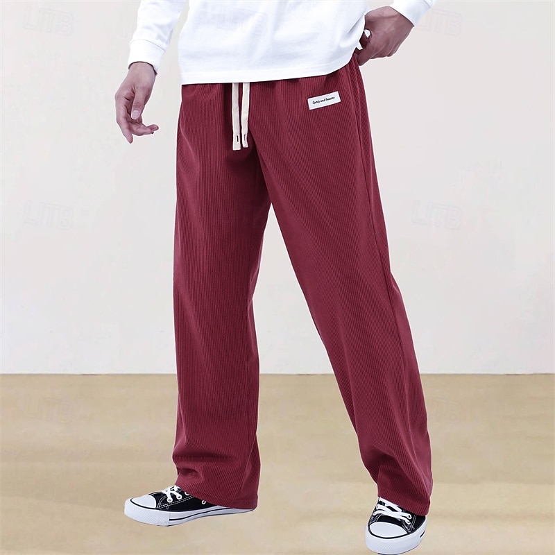 Hombre Pantalones de Deporte Pantalones deportivos Pantalones Pantalones de Pana Pantalones deportivos de pierna recta Correa Bolsillo Cintura elástica Plano Comodidad Diario Deporte Moda Casual 2026 - $21.99 –P7