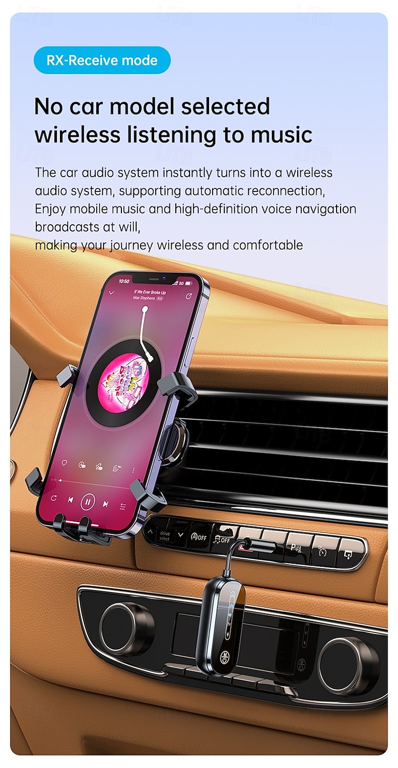 New Bluetooth 5.4 receiving transmitter car AUX two-in-one aircraft TV dedicated wireless transmitter one for two 2025 - $33.99 –P10
