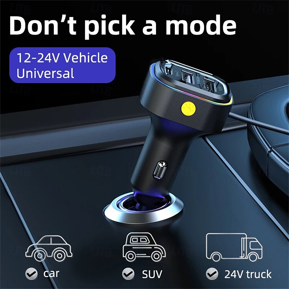 81W Car Charger Adapter 6 in 1 Back Row with Clips Fast Charging Type C Slot Universal 81W Super Fast Car Charging 2025 - $28.99 –P6
