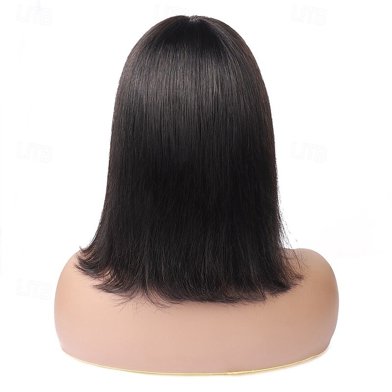 peruca cu mecanism complet de par uman bob drept peruca bobo scurta par drept pentru femei de culoare 2025 - $83.99 –P2