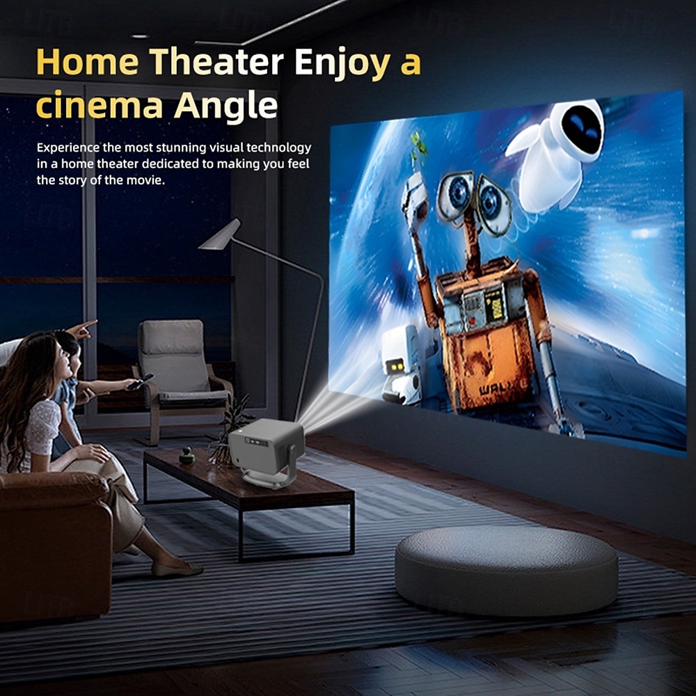 P20pro Smart Mini Projector 3500Lumens 5G Dual Band WiFi Bluetooth 5.1 HD 1080P LED Android 13 Automatic Correction Projector 2025 - $196.99 –P8