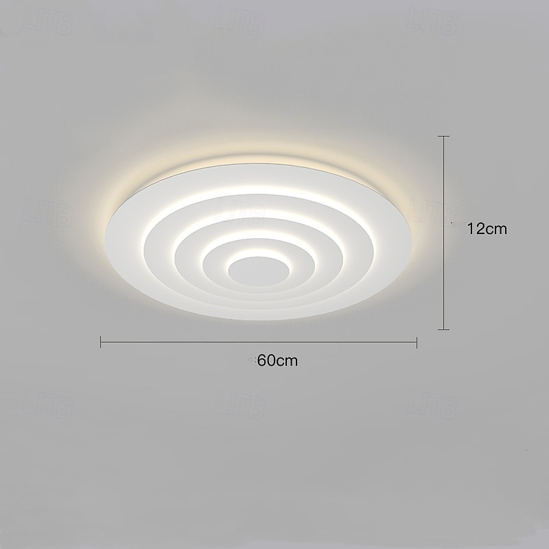 plafoniera a led con design ondulato rotondo bianco stile lampada da soffitto 45/60/78cm 36w del 2025 a $245.19 –P4