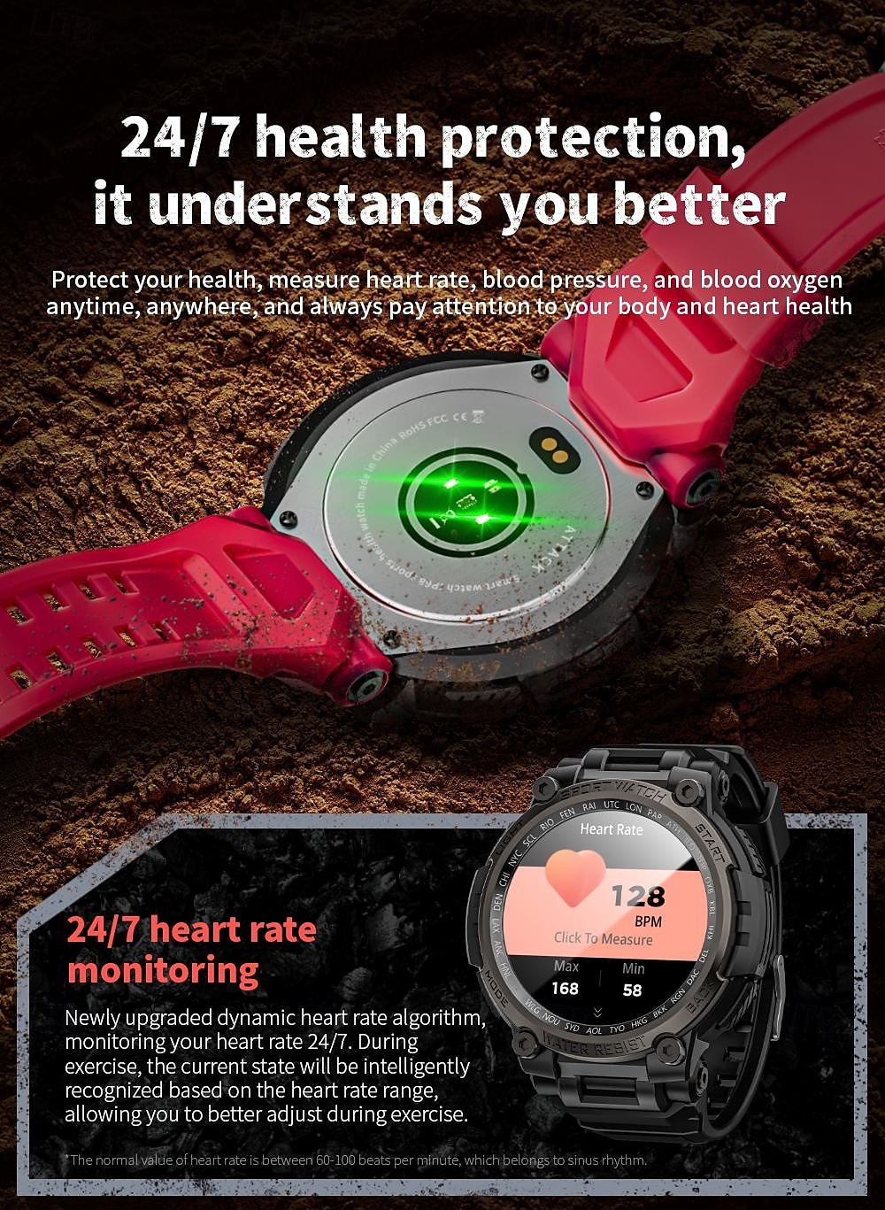 LOKMAT ATTACK MAX Smart Watch 1.53 inch Smartwatch Fitness Running Watch Bluetooth Pedometer Call Reminder Sleep Tracker Compatible with Android iOS Women Men Long Standby Hands-Free Calls Waterproof 2025 - $55.99 –P13