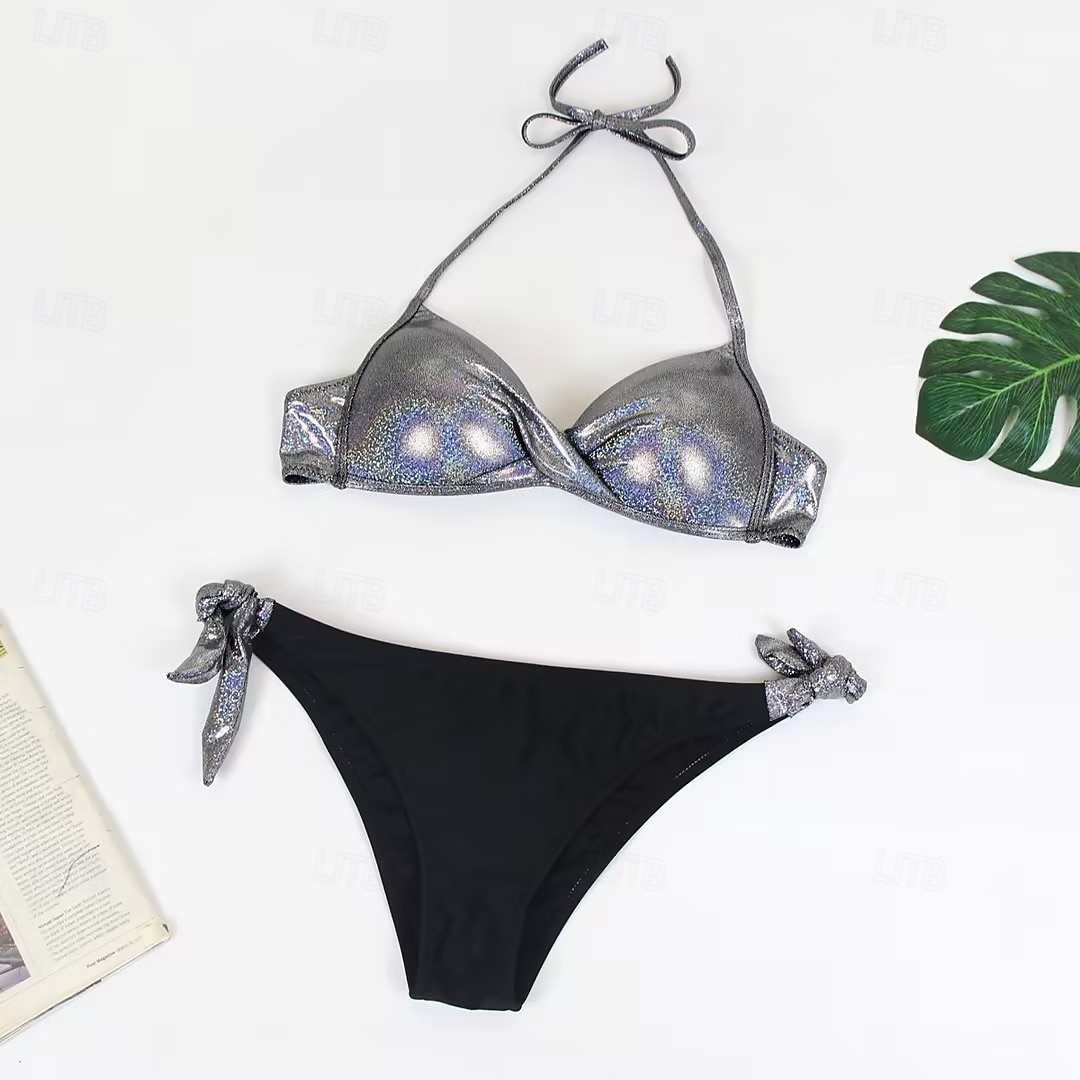 Femme Maillots de Bain Bikinis Maillot de bain Vacances Mode Couleur unie Sans Manches Maillots de bain de 2025 ? $26.99 –P6