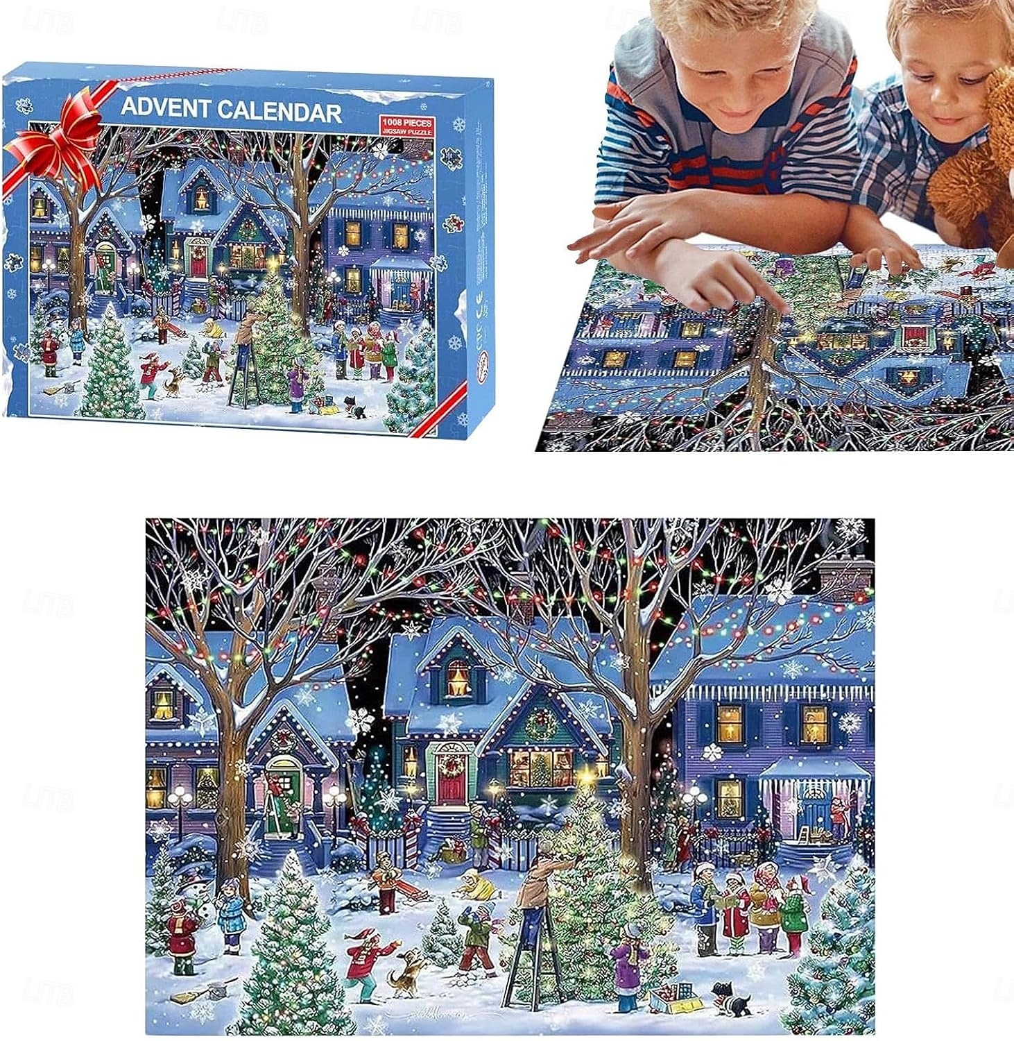 Calendar Advent de Crăciun 2025 Puzzle de Crăciun cu 1008 Piese Calendare pentru Numărarea Crăciunului pe 24 de zile pentru Copii și Adulți 2025 - $25.99 –P8