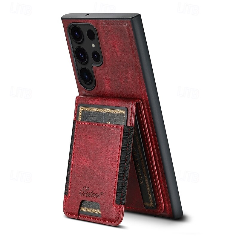 телефон Кейс для Назначение S24 S24 Ultra Plus S23 Ultra Plus S23 S22 S22 Плюс Ультра S25 Ультра Кейс на заднюю панель со стендом Съемный Магнитный Ретро ТПУ ПК Кожа PU 2025 - $25.99 –P6