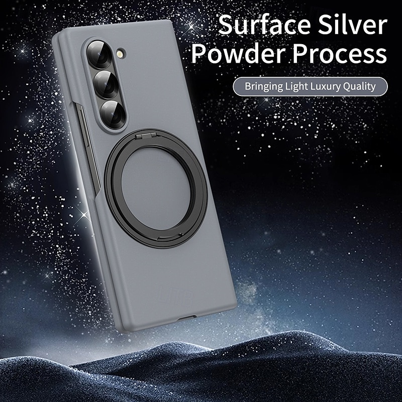 Phone Case For Z Fold 7 Z Fold 6 Z Fold 5 Z Fold 4 Z Fold 3 Back Cover with Stand Holder with Screen Protector Magnetic Retro PC Metal 2025 - $25.99 –P2