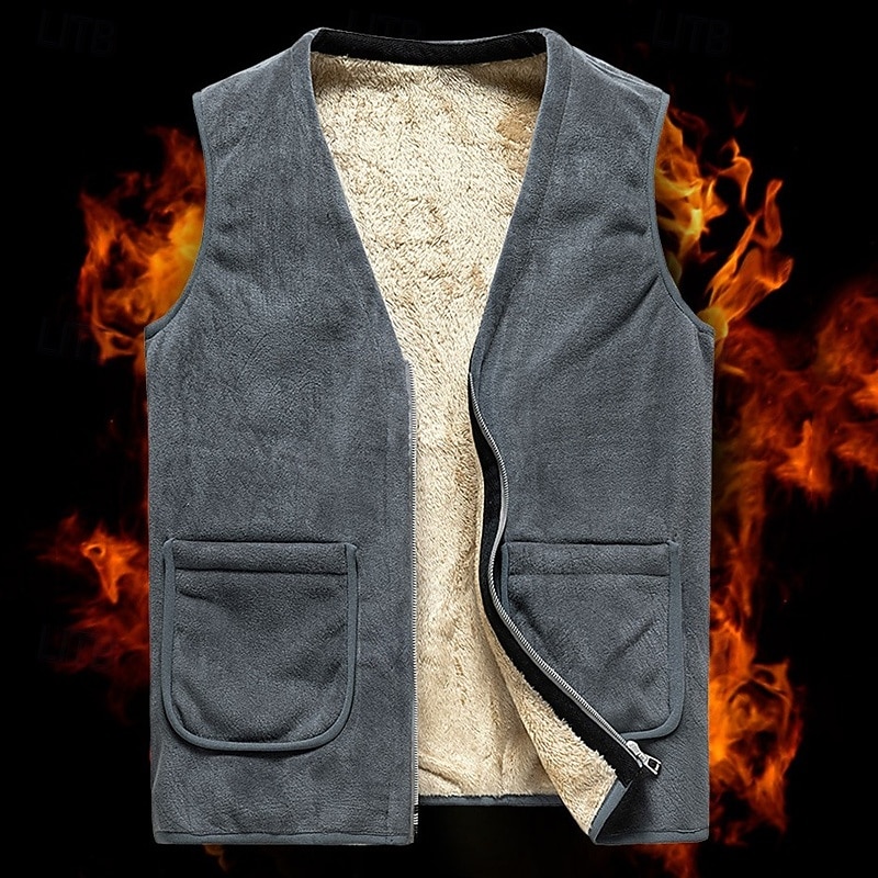 Муж. Жилет для туризма и прогулок Зимнее пальто Флисовый жилет для туризма и прогулок Зима Осень на открытом воздухе Сохраняет тепло Флисовая подкладка Удобный Жилет Охота Рыбалка Восхождение 2026 - $24.99 –P1
