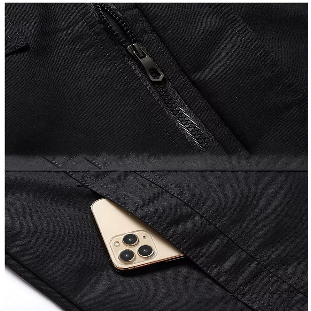 Chaqueta militar bordada de algodón para hombre, chaqueta cargo con tirantes, manga larga, cuello alto, multibolsillos, chaqueta de camionero, ropa exterior táctica con estampado de vaca occidental 2025 - $53.99 –P6