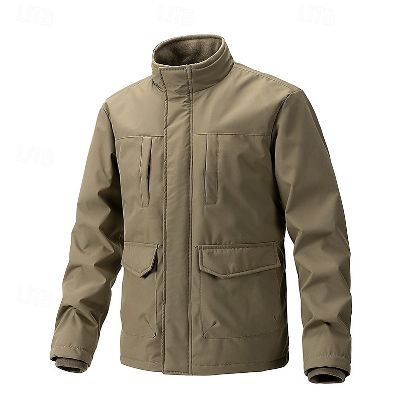 Herren Soft Shell Jacke Wanderjacke Draussen Windundurchlässig Windbreaker-Jacke Reisen Schwarz Armeegrün Khaki 2025 - $75.99 –P1