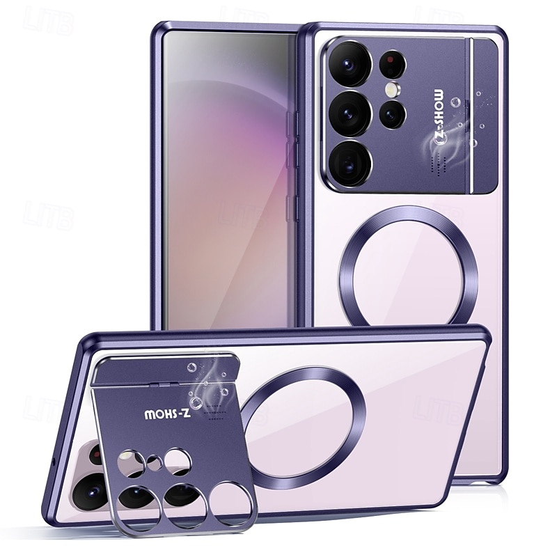 telefono Custodia Per Samsung Galaxy S24 Ultra S23 Ultra S22 Ultra S21 Ultra S25 Ultra Custodia ad adsorbimento magnetico Con Magsafe Con supporto Transparente A calamita Acrilico Metallo del 2025 a $29.99 –P1