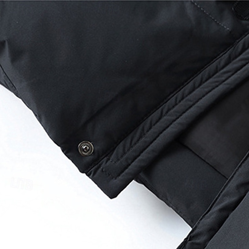 Barn Pojkar Ner Hoodiejacka Pufferjacka Ytterkläder Ensfärgat Långärmad Ficka Täcka Utomhus Dagligen Grundläggande Svart Höst Vinter 5 år + 2025 - $117.99 –P7