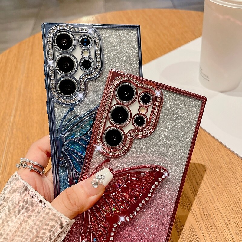 телефон Кейс для Назначение S24 Ultra Plus S23 Ultra Plus S22 S22 Плюс Ультра А55 А35 А25 А15 5Г S25 Ультра Кейс на заднюю панель Блеск Блеск Блестящий Защита от удара Ретро ТПУ 2025 - $16.99 –P4