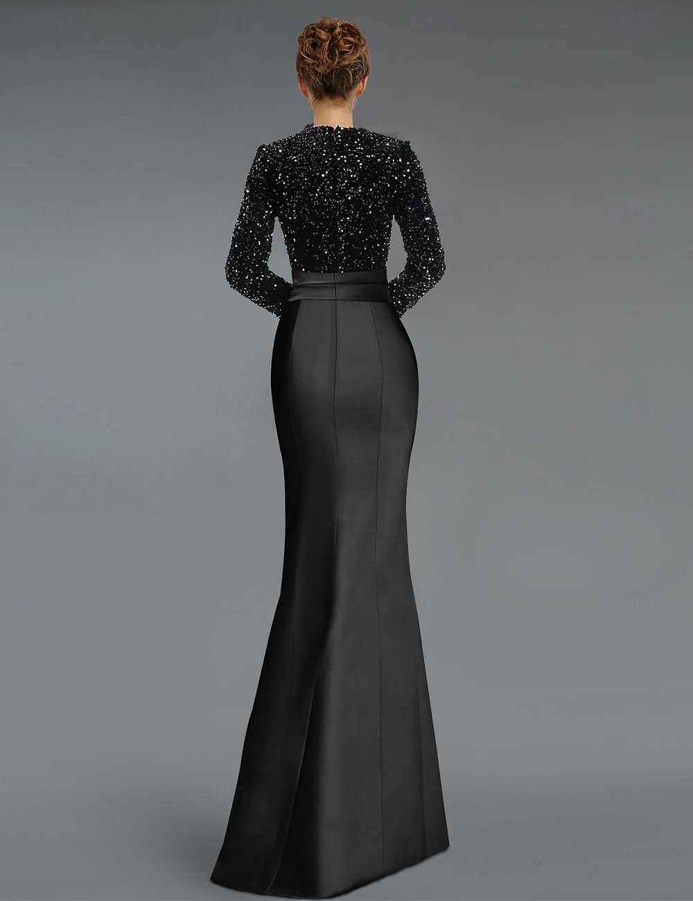 rochii de cocktail în formă de a rochie elegantă formală asimetrică cu mânecă lungă cu decolteu în V curea / eșarbă cu paiete cu fante cu volane 2025 2025 - $140.99 -P2