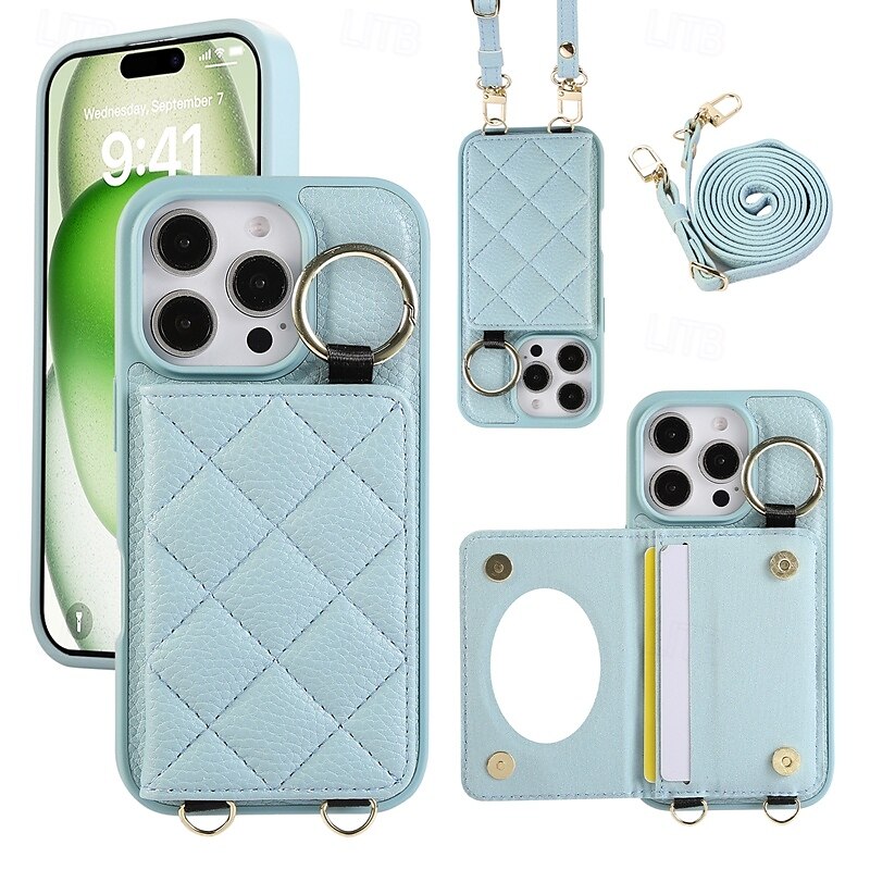 هاتف غطاء من أجل ايفون 16 برو ماكس بلس آيفون 15 برو ماكس بلس iPhone 14 13 12 11 Pro Max Plus iPhone 14 Pro Max iPhone 13 12 11 Pro Max غطاء خلفي مع حامل مع الحبل فتحة لبطاقة مكتب  /  الأعمال TPU 2025 - $22.99 –P1